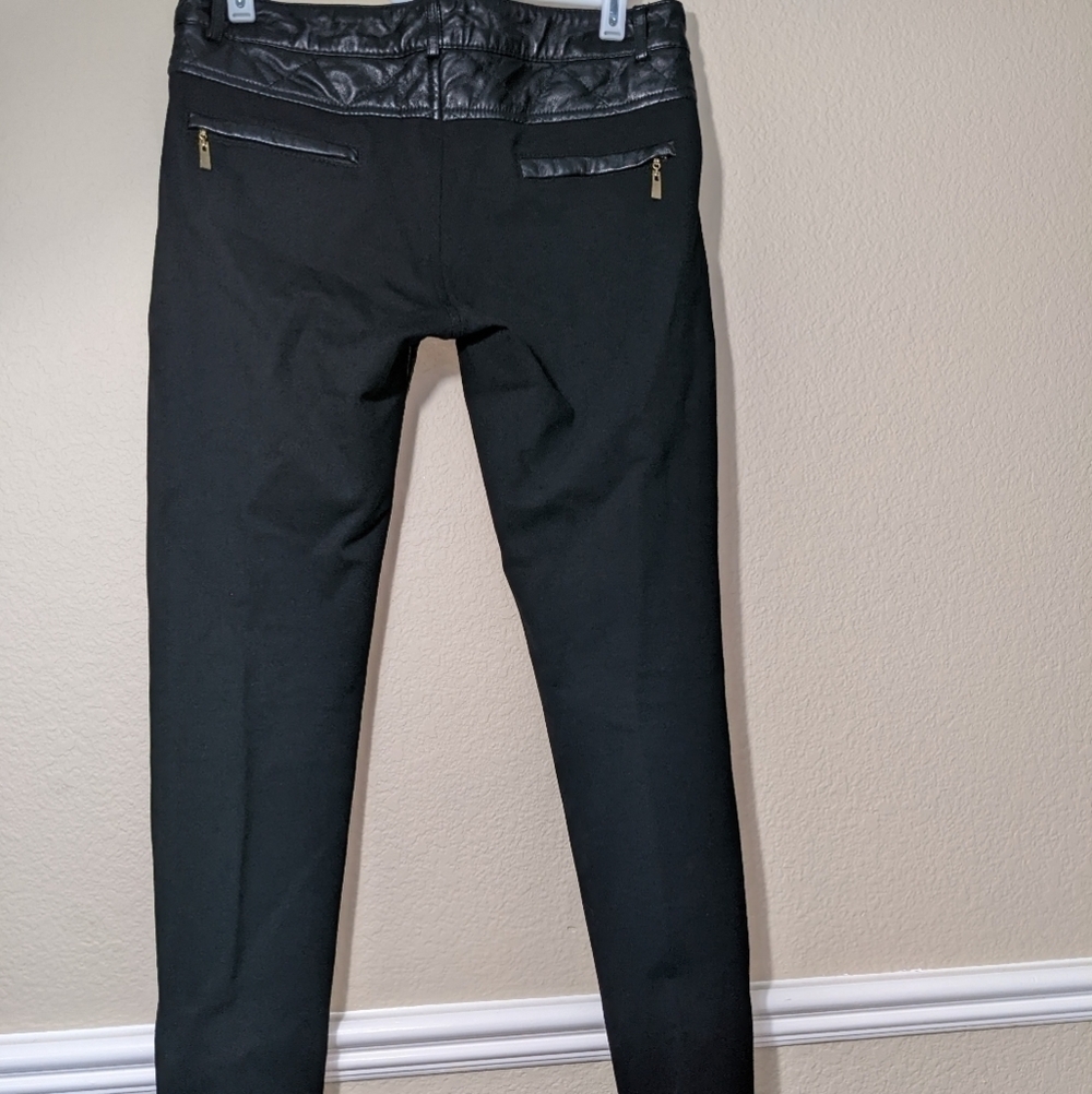 Black & Gold Quilted Vegan Leather Pants